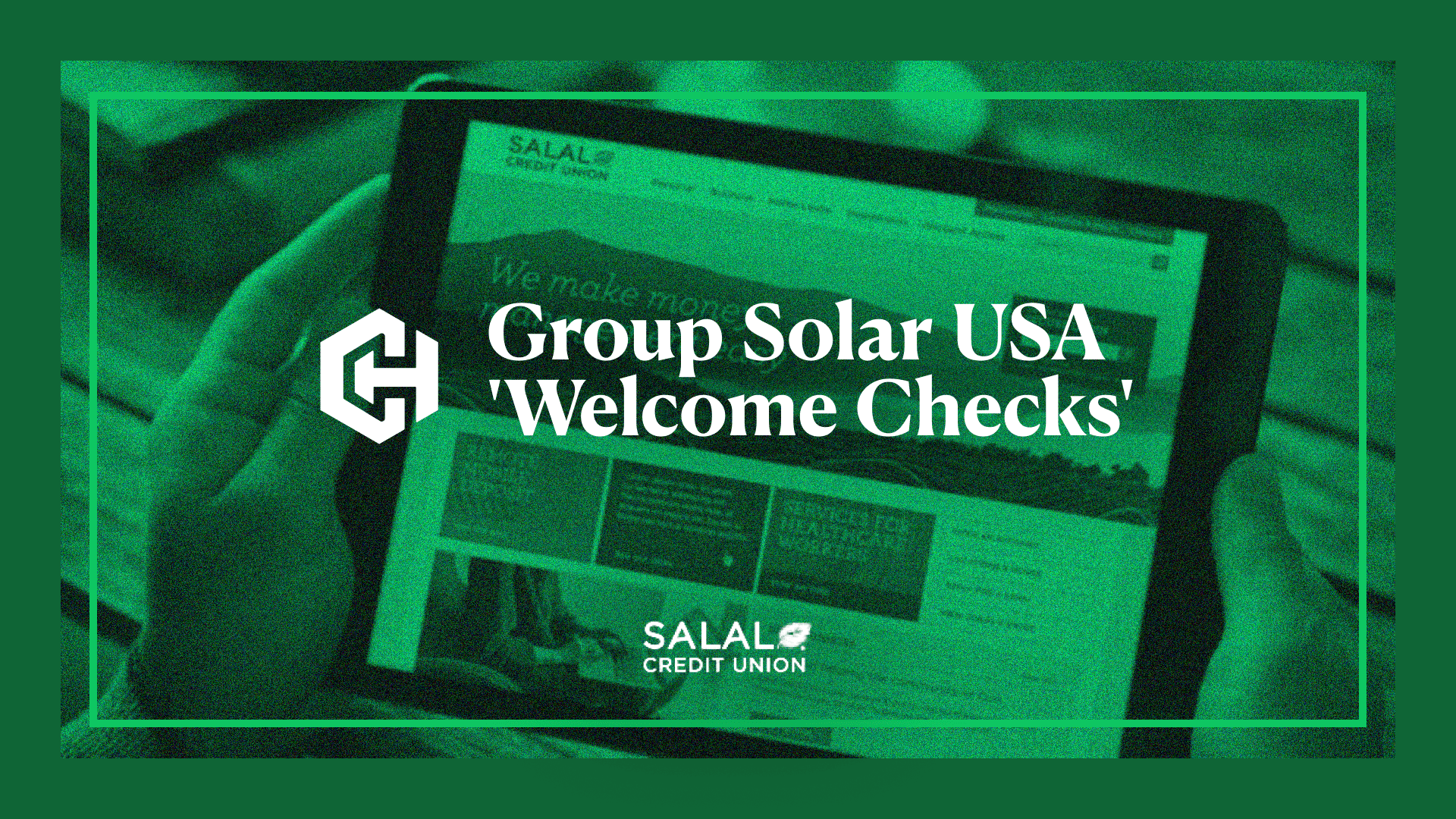 Group Solar USA 'Welcome Checks' Settlement Header Image